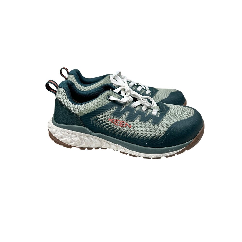 Keen Utility Work Shoes Mens Size 9.5 Green Carbon Toe Slip Resistant Sneakers